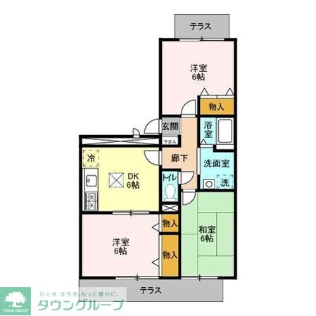 ハイツ・サンピーチ Cの物件間取画像